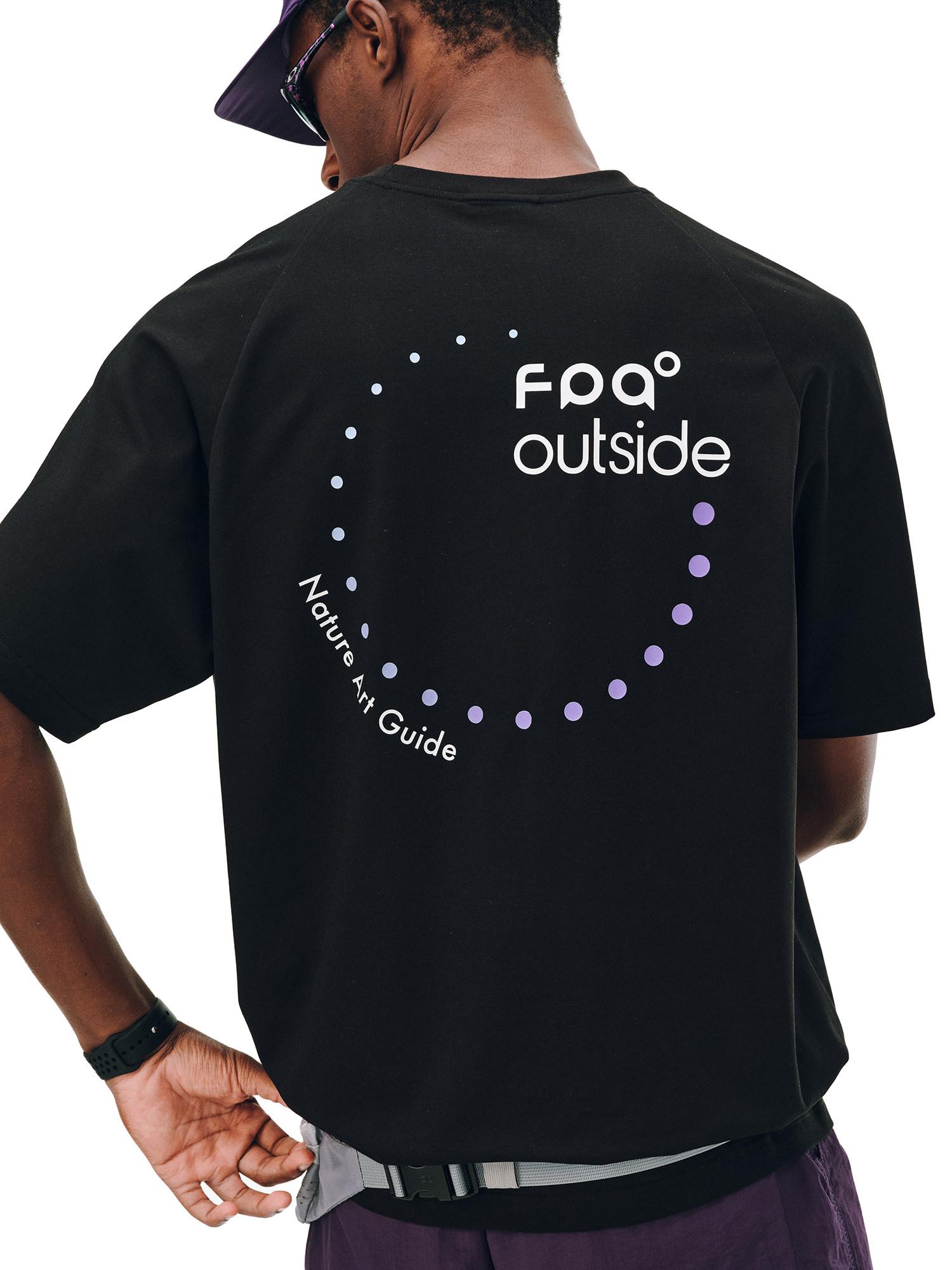 FPA polka dot slogan sports T-shirt — crew neck, summer outdoor casual couples tee in black and white