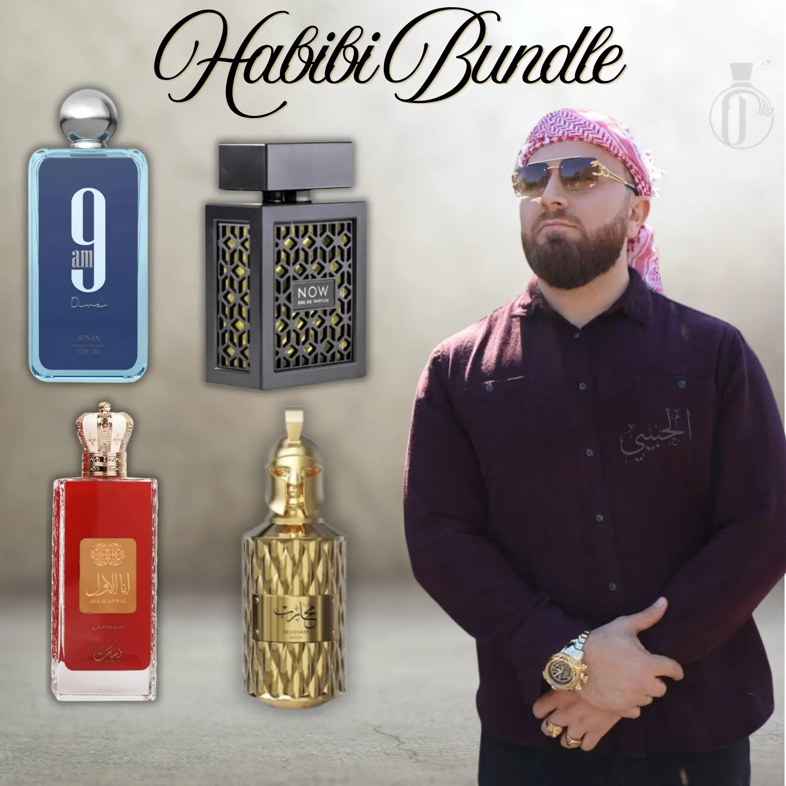 Habibi Fragrance Multi-Pack - Alpha, Al Awwal Rouge, Rave Now Black, 9 AM Dive - Unisex 100 ML Eau De Parfum with Black Currant, Apple & Patchouli Notes