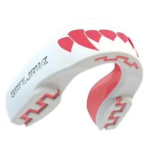 SafeJawz EXTRO Dual Layer Mouth Guard with Case for Basketball, Lacrosse, Football, MMA, Hockey, Wrestling - Adult 12+ Years - PINK FANGZ