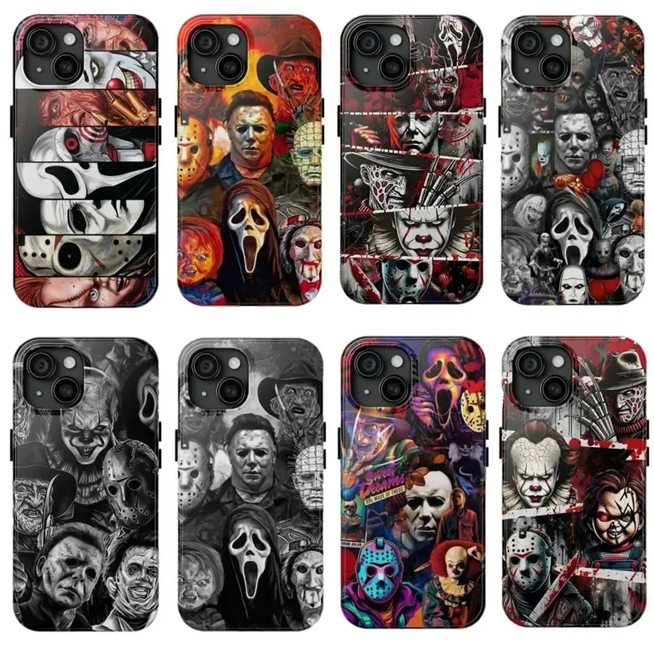 Horror Movie Halloween Scream Customized TPU Smartphone Case - Durable Shockproof Protection Cover, Slim-Fit Lightweight, Compatible with iPhone X, 11, 12, 13, 14, 15, 16, 17 & Samsung