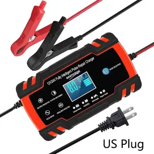 Smart LCD Display 12V-24V 8A Automatic Car Battery Charger