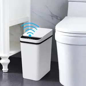 2.5 Gallon Bathroom Trash Can, Trash Cans for Kitchen, Plastic Trash Can with Lid, Smart Touchless Emapoy