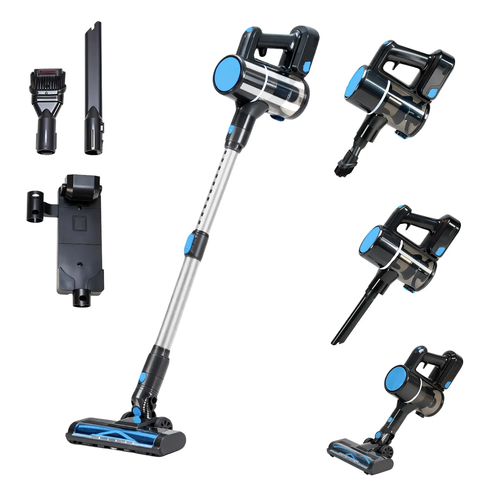 Cordless vacuum cleaner, lightweight stick vacuum household anti-tangling and LED light, powerful rechargeable wireless vacuum cleaner
