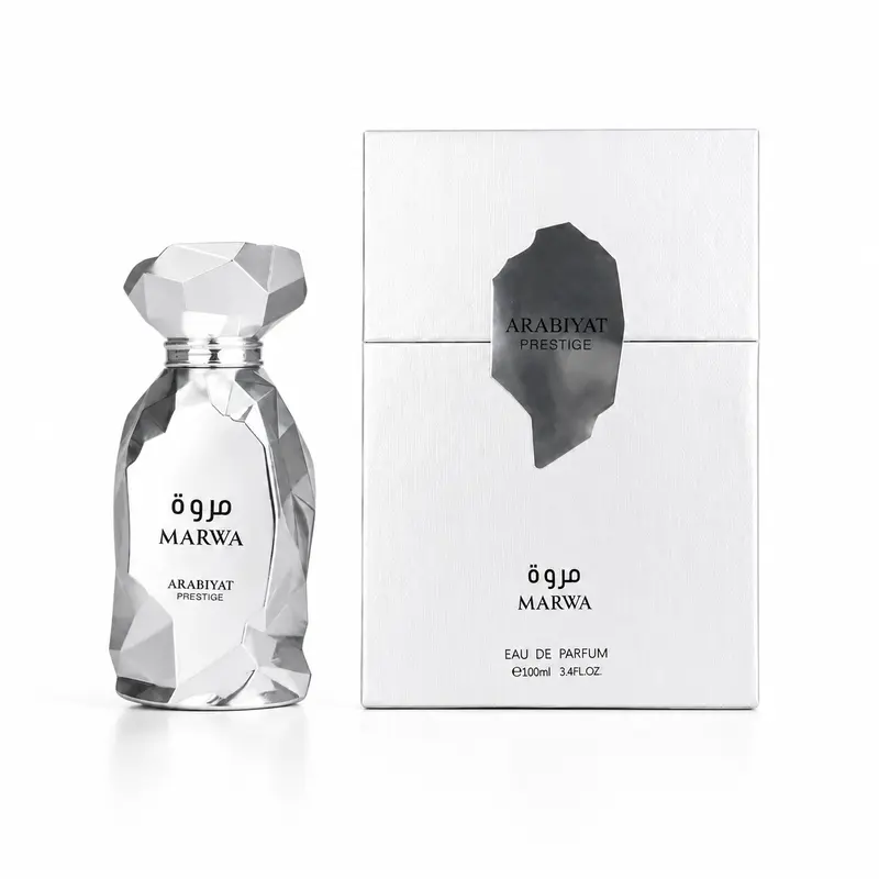 ARABIYAT PRESTIGE MARWA EDP Men's Masculine Fragrance Perfume Spray, 3.4fl.oz (3 to 3.9 fl oz) Alcohol-Based Bottle with Cedarwood, 100ml Adult Cologne