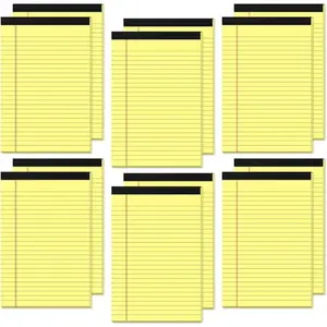 12 Pack Small Yellow Legal Pads 5x8 Note Pads 5x8 College Ruled Yellow Notepads 5x8 Narrow Ruled Yellow Paper Pads 25 Lines 80 GSM Small Paper Tablets 5x8" Lined Notepad With 30 Sheets Per Legal Pad