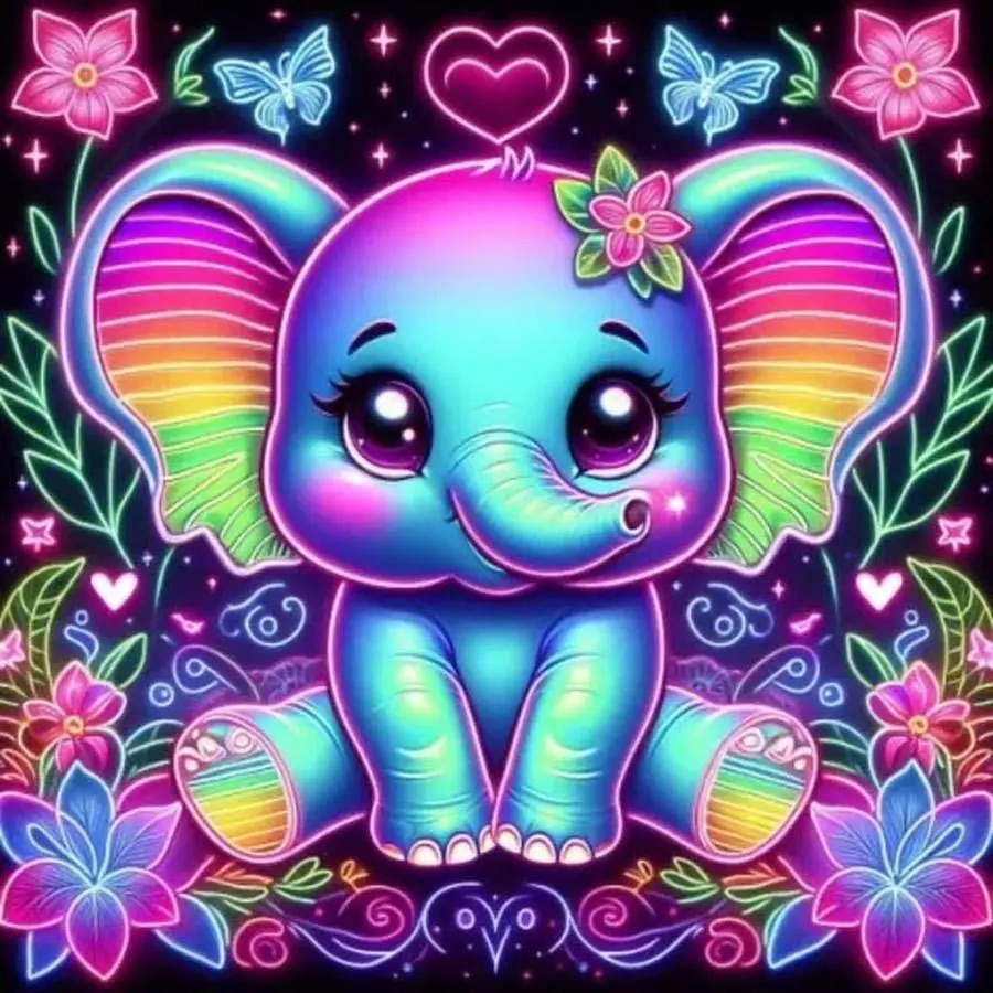 Elephant Pattern DIY Craft Diamond Arts Colorful Painting Kit without Frame, DIY 5D Diamond Arts Colorful Painting Kit, Wall Art Decor for Home Living Room Bedroom, Diamond Painting Kits