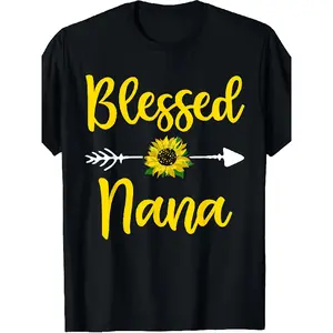 Blessed Nana Sunflower Shirts for Women, Mothers Day Grandma T-Shirt