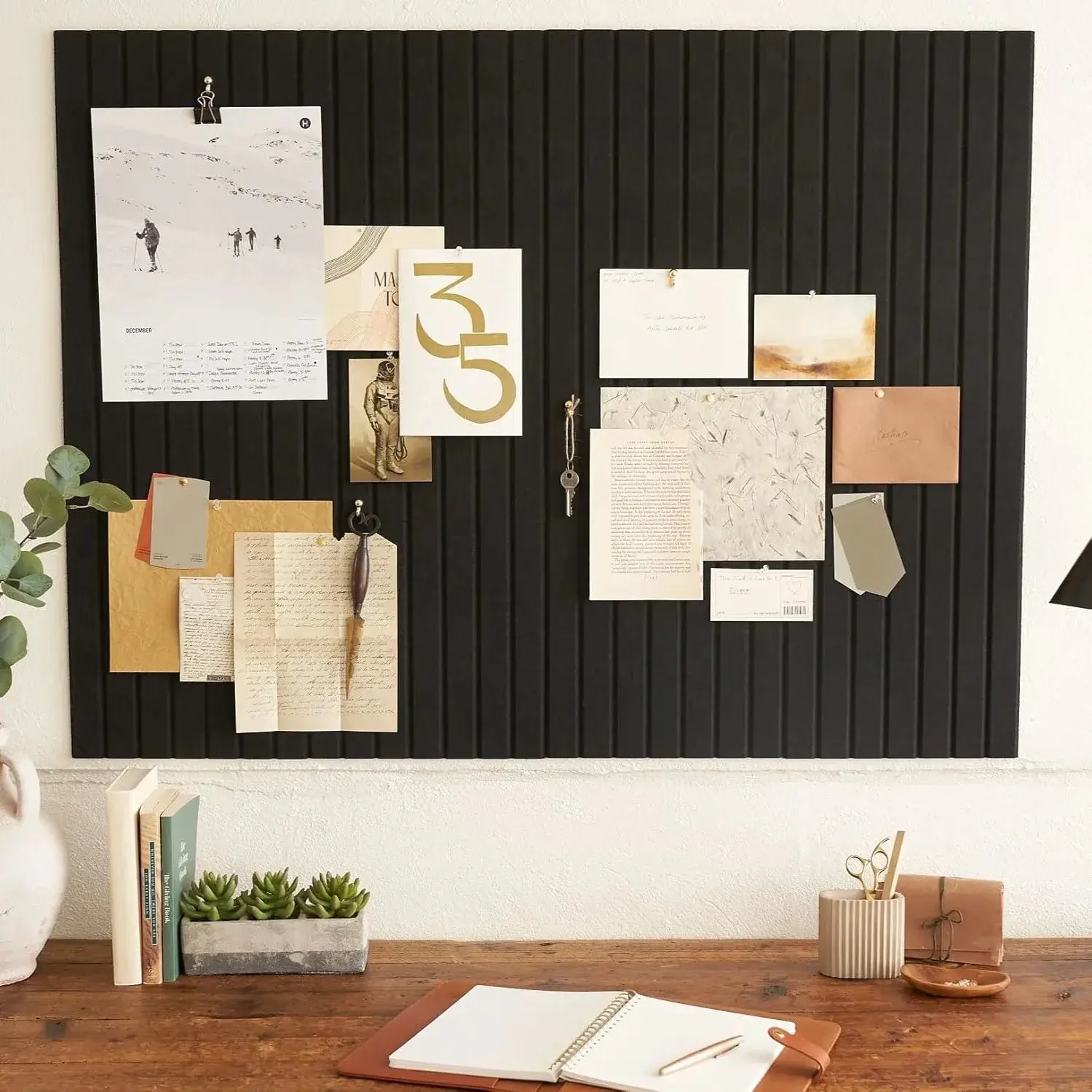 Felt Bulletin Board Set - 35x47 in Lightweight, Large, Modern, Durable Decor, Easy-Install Cork Board Alternative for Office Indoor Organization, 12 Custom Adhesive Tiles & Golden Pins for Photo Display (DIY Scrapbooking & Stamping)