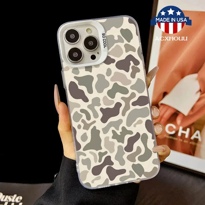 Compatible for iPhone16 15 14 16 17promax 16pro 15pro 13 12 11 Case, Clear Case Simple Camouflage Soft TPU Shockproof Protective Case Stylish Patterns
