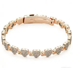 Ladies' copper bracelet pure copper magnetic bracelet 3800 gauss powerful magnet heart-shaped pendant adjustable trendy stacking bracelet modern fashion accessory jewelry's Day gift year-round wear