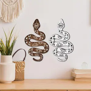 Wooden Snake Wall Art, 2 Counts/set Boho Style Snake Wall Decor, Modern Wall Art for Home Living Room Bedroom Garden Decor, Poster