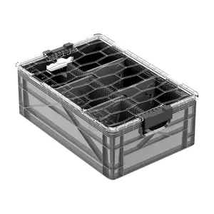 Half Size SidioCrate - GRAY / Add Lid / 1 Long Divider w/ 2 Sub Dividers