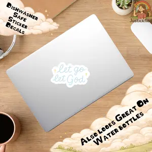 Let go and let God Custom Faith Sticker, Cute Bible Verse Sticker Decal, Waterproof Decal, Jesus sticker, Watter Bottle sticker Decal