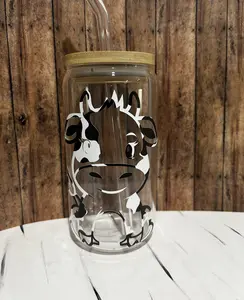 Cute Cow Glass Tumbler