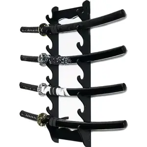Sword Rack Wall Mount Holder, 8 Tier Wooden Sword Stand Display Hanger for Katana, Wakizashi, Flute Fishing Rod Storage (8-Tier) Stainless Steel Fishing Rigs with Swivels Jig Head Soft Swimbait Pack