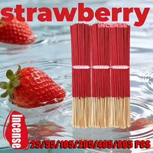 High-Quality Strawberry Scented Incense Sticks, 22cm Long Thick Handmade Bamboo Sticks, Natural Fragrance, Perfect for Meditation Yoga Massage, Aromatic Fruity Fragrance