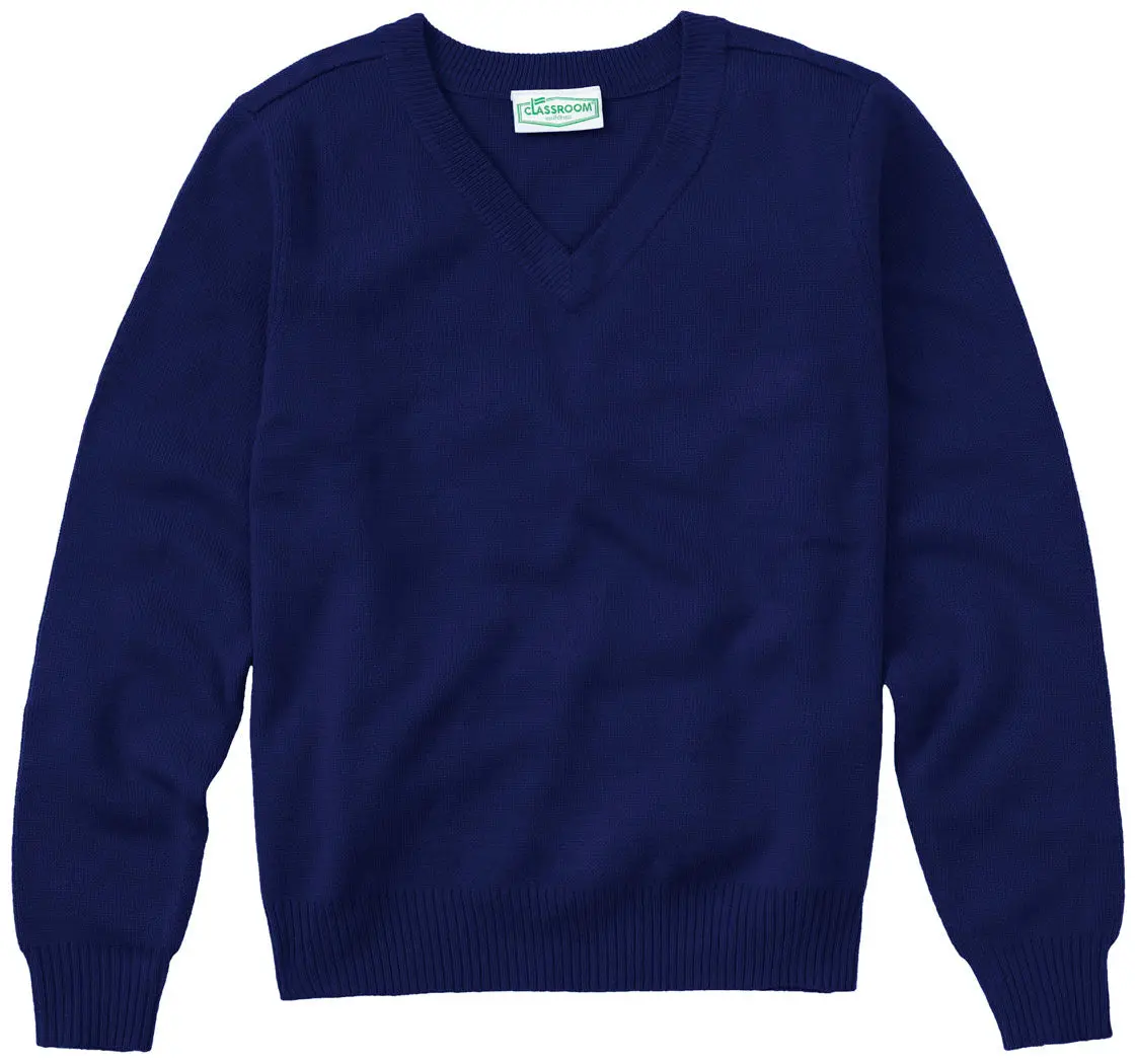 Classroom School Youth Unisex Long Sleeve V-Neck Sweater Pullover
