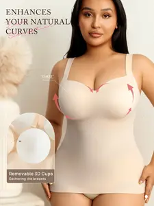 Womens Shapewear Cami with Built in Bra Pads Sleeveless Tank Top No Need For Separate Bra Layering Underwear Compression Body Shapewear