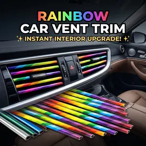 Rainbow Car Vent Trim Strips for Car Interior Instant Upgrade with Vibrant Colors Easy Installation Enhance Your Vehicle's Look tiktokshopspringglowup universal vehicle interior accessory