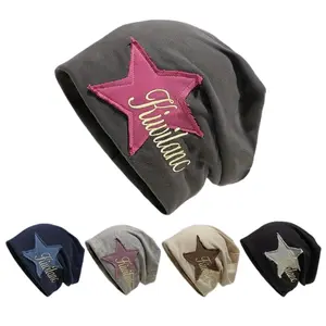 Unisex Fashion Star Embroidered Beanie Hat with “Fashion” Script Stretchy Lightweight Knit Cap Stylish Streetwear Headwear for Men and Women Trendy Casual Warm Hat Ideal for Valentine’s Day Gift and Daily Wear