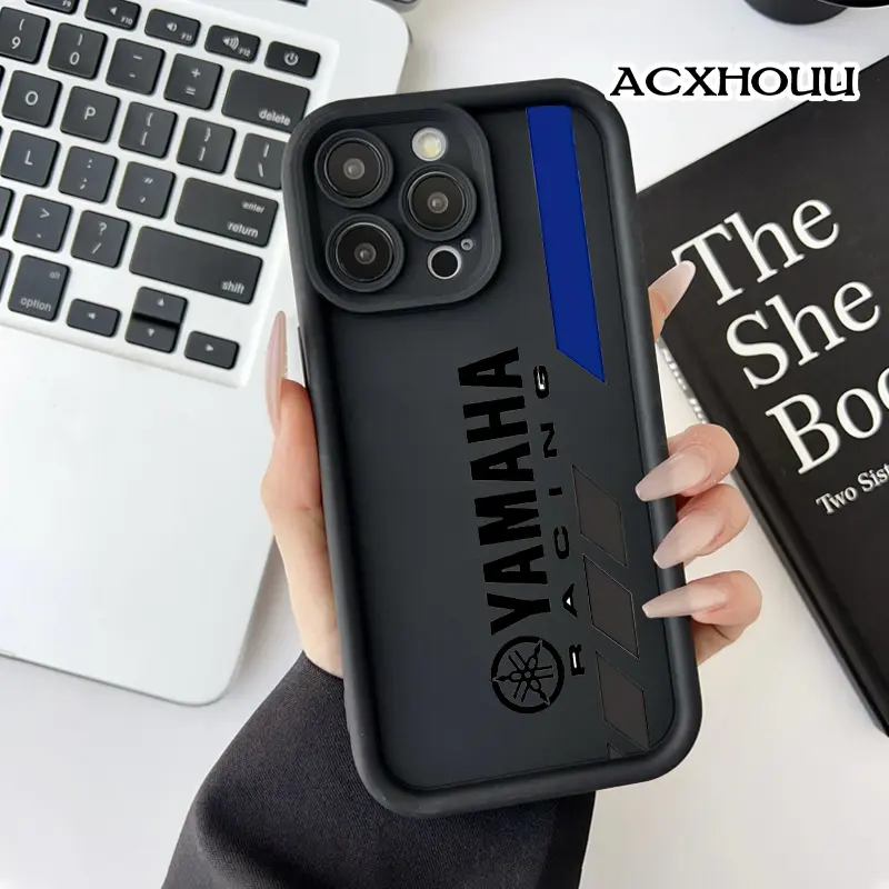 Yamaha Racing Logo Pattern Case for iPhone 17 16 E Pro Max 15 Plus 14 13 12 11 XS XR Soft TPU Bumper Drop Protection Durable Back Cover
