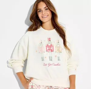 Target Women’s Viral Nutcracker Christmas Fleece Sweatshirt - Off White NWT (L)