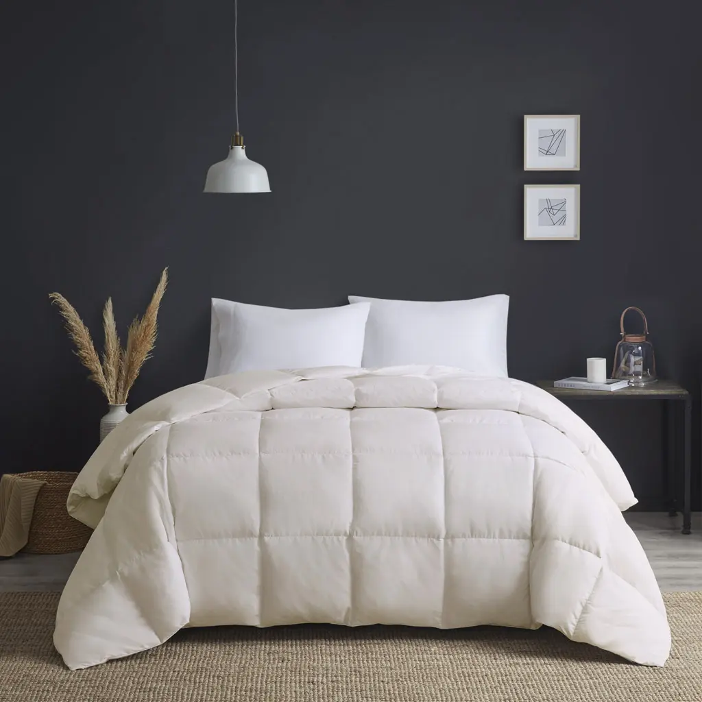 Sleep Philosophy 360 Stand True North King/California King Oversize Goose Feather & Down Fill Comforter, 108x96x1.5in, Heavy Filling, Box Quilting, Self Piping, Cream, Corner Loops Secure Insert, Goose Feather And Down Filling, Oversize Size