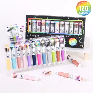 3/6/12 Pack Multicolor Pens, 28/60/120 Colors, 10-in-1 Colored Ballpoint Pen,0.8mm Fine Point Smooth Writing, Retractable Ballpoint Pens for Office School Students Gifts, Art Pen