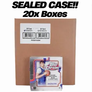 [SEALED CASE] 20x 2025-26 Topps Chrome Basketball Mega Box - Collectible NBA Sports Trading Cards