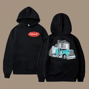 Peterbilt Feed Hauler Truck Graphic Hoodie – Blue Grain Hauling Hoodie, Semi Truck Pullover for Trucker, Farm Truck Style, Vintage Unisex Outfit, Gift for Truck Drivers