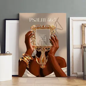 1-count wooden frame canvas, Bible Psalm 46:5 faith-themed, Artistic posters, Quote Prints, warm and healing religious decorations, home art wall decorations, modern style posters with high-definition printed patterns, Hanging Wall Art, exquisite gifts