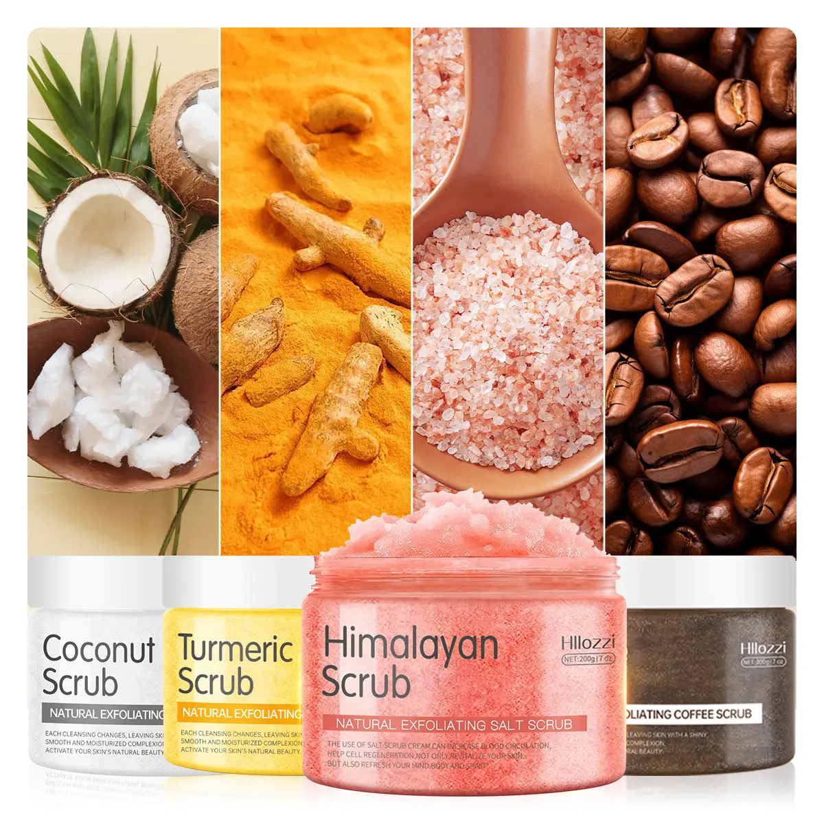 Physical Exfoliating Body Scrub, Body Exfoliant, Smooths, Moisturizes, Moisturizing & Hydrating, Suitable for All Skin Types, Coconut Oil & Glycerin, Gentle Skincare Cream