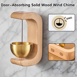 1/2/3 Counts Vintage Japanese Style Dopamine Doorbell – Suction Mount Wooden Wind Chime, Shop/Home Entrance Reminder Bell, Magnetic Door Hanging Decoration, Door Knocker in Glam Style