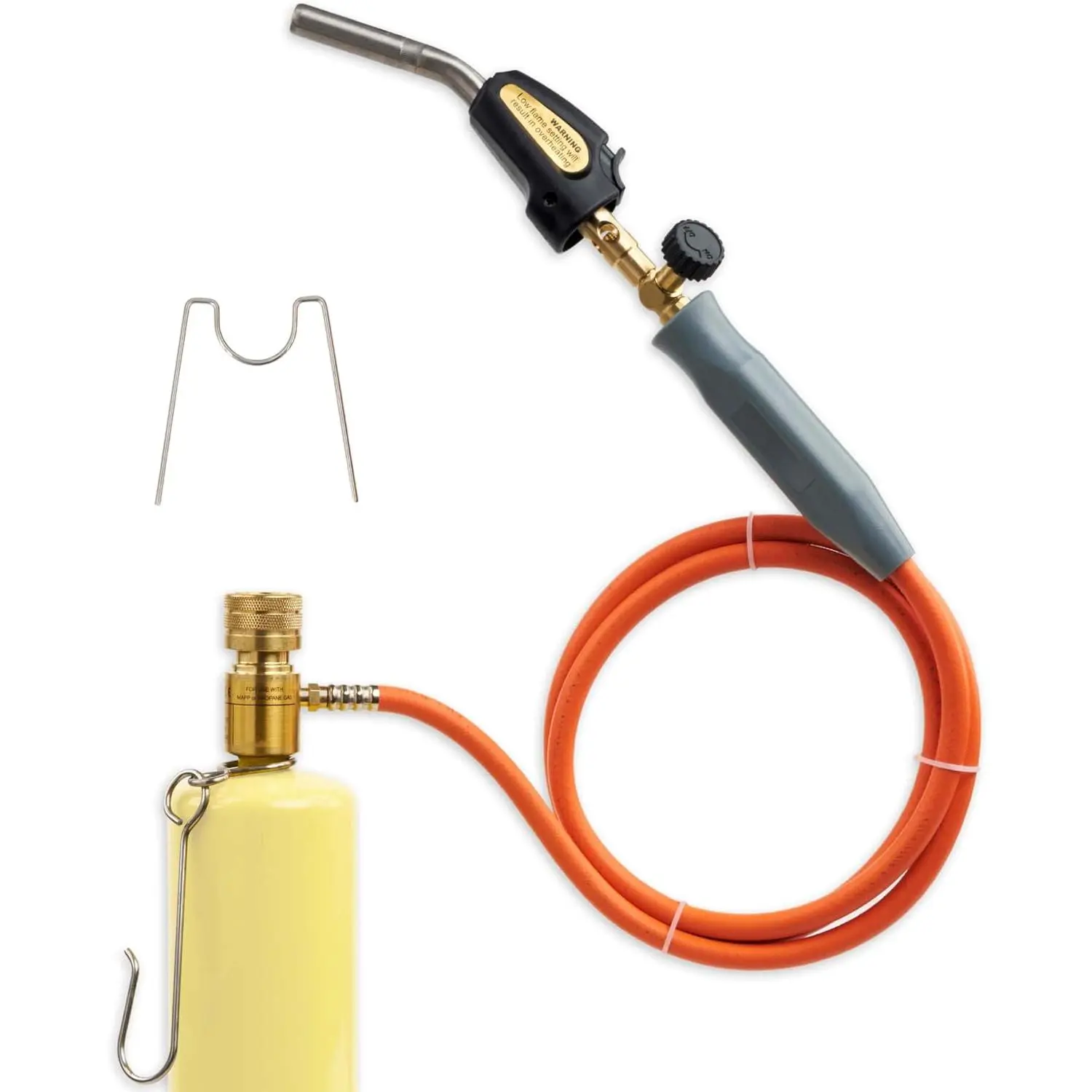 Double Valve Self-Ignition MAPP & Propane Torch, Soldering Tool with 60-in Hose, Stainless Steel Head for Soldering