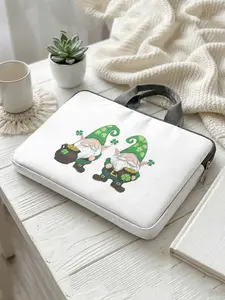 St Patrick's Day Theme Notebook Bag, Soft Laptop Sleeve, Tablet Case, Zipper Storage Pouch, Casual Style, All Seasons