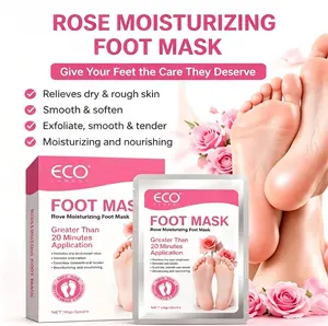 Rose Foot Peel Mask 3 Pairs | Exfoliating Foot Mask for Dry, Cracked Heels, Removes Dead Skin & Calluses for Soft, Smooth Feet