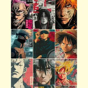 O-One Piece N-Naruto Classic Anime Character Poster Room Background Collection Decorative Painting