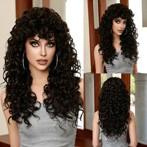 1-piece-  Deep wave synthetic lace front wig, glue-free, pre-plucked hairline, beginner-friendly