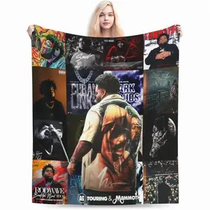 Rod Rap Wave Soft Blanket Music Wave Blanket Flannel Blanket - Lightweight Blanket Comfort Blanket for Sofa Bed Living Room Home Car Office Outdoor ideal decorative gift