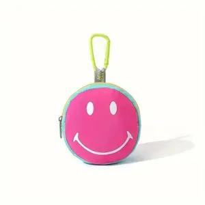 Mini Portable Travel Bag, 1 Count Cute Face Design Storage Bag, Lightweight Storage Bag for Cable, Lipstick, Coin, Earphone, USB Drive & Charging Cable, Audio, Headphone Bag