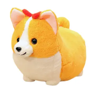 Cute short-legged corgi puppy plush toy with a heart-shaped butt, children's doll, pillow, and stuffed toy