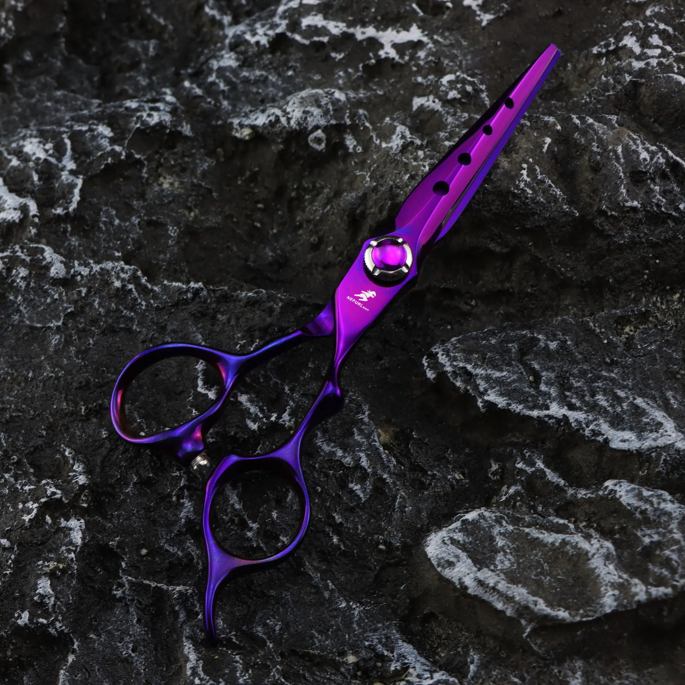 6.0 Inch Triple Hole High-End Hairdressing Scissors, Stainless Steel Cutting and Thinning Shears, Ergonomic Right Hand Design, Salon Equipment, Hair Tools, Hair Cutter, Shears for hair