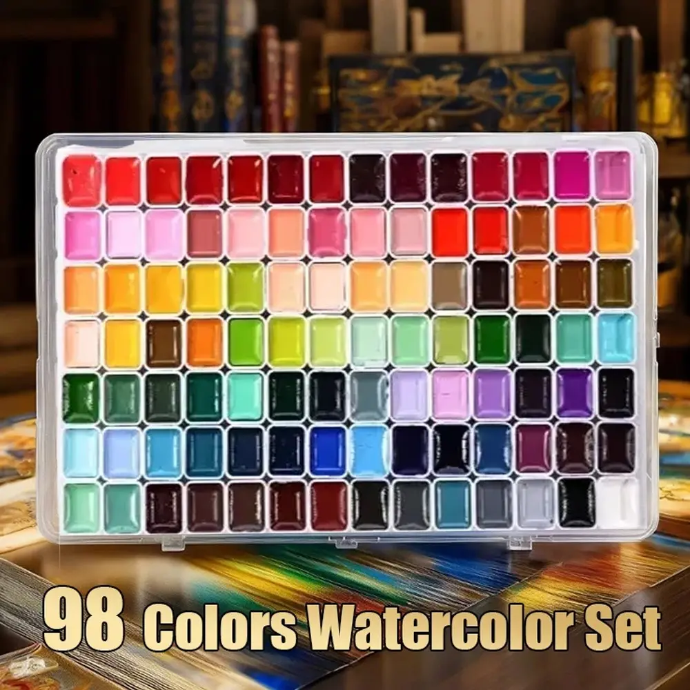98 Color Pure Pigment Paint Set, Painting Supplies, Vibrant Colors for Artistic Expression & Creative Projects, Non-Toxic Safe Materials Ideal for Artists