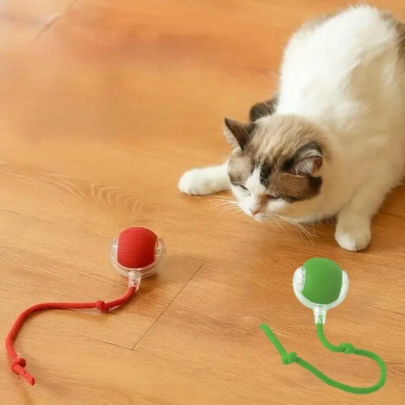 USB Rechargeable Cat Teaser Toy, Long Tail Teasing Cat Ball, Interactive Toy for Cats, Pet Supplies for All Breeds of Cats, Christmas, Christmas Gift