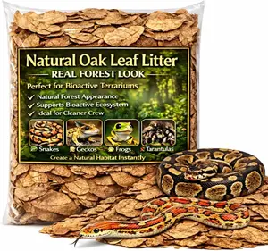 Dry Oak Leaf Litter for Reptiles – 5 oz Whole Natural Oak Leaves Substrate for Isopods & Bioactive Terrarium Forest Floor Habitat, Premium Enclosure Bedding