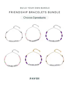 PAVOI 14K Gold Plated Friendship Bracelet Bundles for Women – 3-Piece Adjustable Beaded Gemstone Bracelets Set with Affirmation Words - Grateful, Fearless, In My Era, I Am Enough - Build Your Own Tiktok Bundle