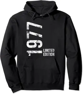 45th Birthday 45 Years Man Woman Retro Vintage 1977 Gift Pullover Hoodie - Rubencordov Shop 44B0BFRV78LD