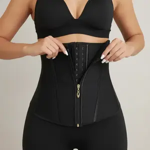 Women's Plain Zipper Adjustable Hook & Eye Closure Waist Trainer, Sporty Tummy Control Waist Cincher for Yoga Workout, Sports Protective Accessories, Corset Waist Shaping