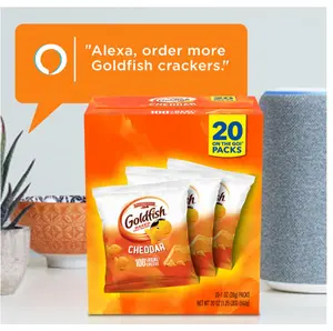 Goldfish Cheddar Cheese Crackers, Baked Snack Crackers, 1 oz On-the-Go Snack Packs, 20 Count Box