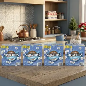 4 Packs Swiss Miss Hot Cocoa Mix with Marshmallows 30 Pack – Milk Chocolate Hot Chocolate Packets, Easy Instant Drink, Winter Drinks & Hot Cocoa Bar Supplies